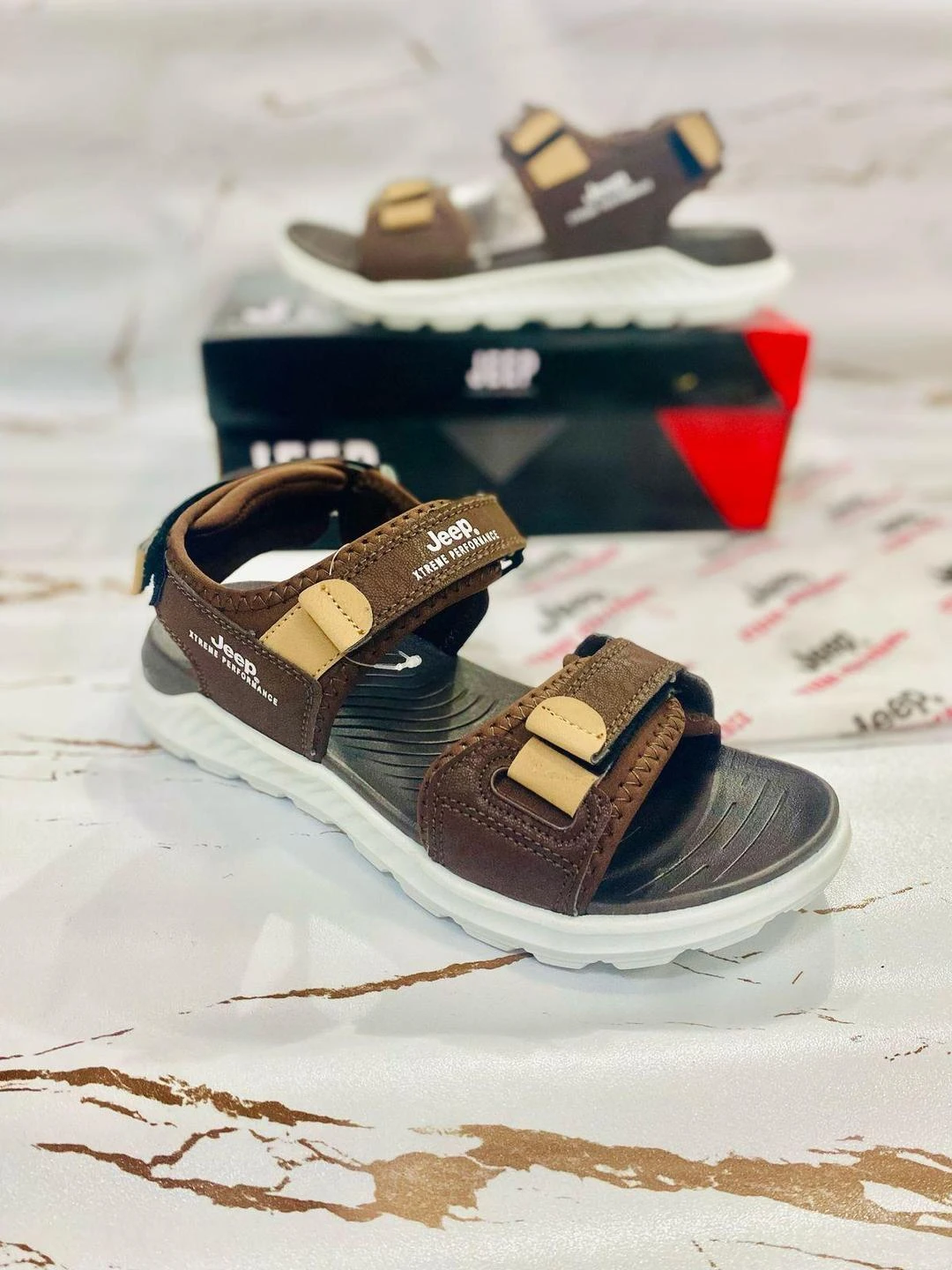 Brown Rexine Formal Sandals