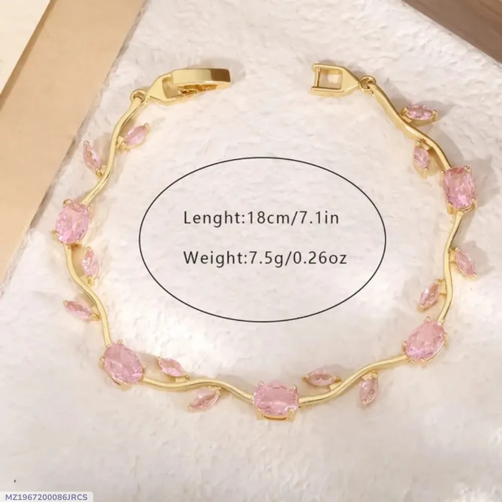 Elegant Tulip Charm Bracelet for Women – Gold-Tone Stainless Steel Floral Bangle