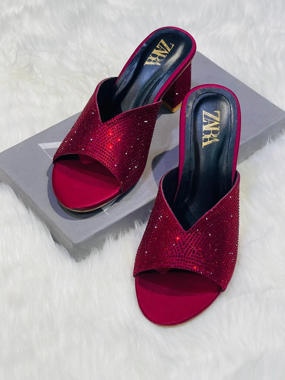 Zara Stone Block Heels