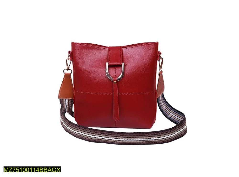 Women's Pu Leather Bob Maroon Crossbody Bag