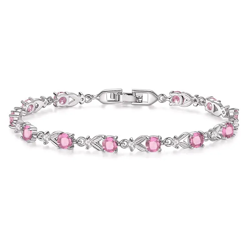 Multicolour Gemstone Bracelet for Women — Gold-Plated Floral Bangle