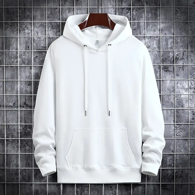 Men's Hooded Pullover Sweater – Autumn Winter Fashion with Drawstring Hood and Kangaroo Pocket