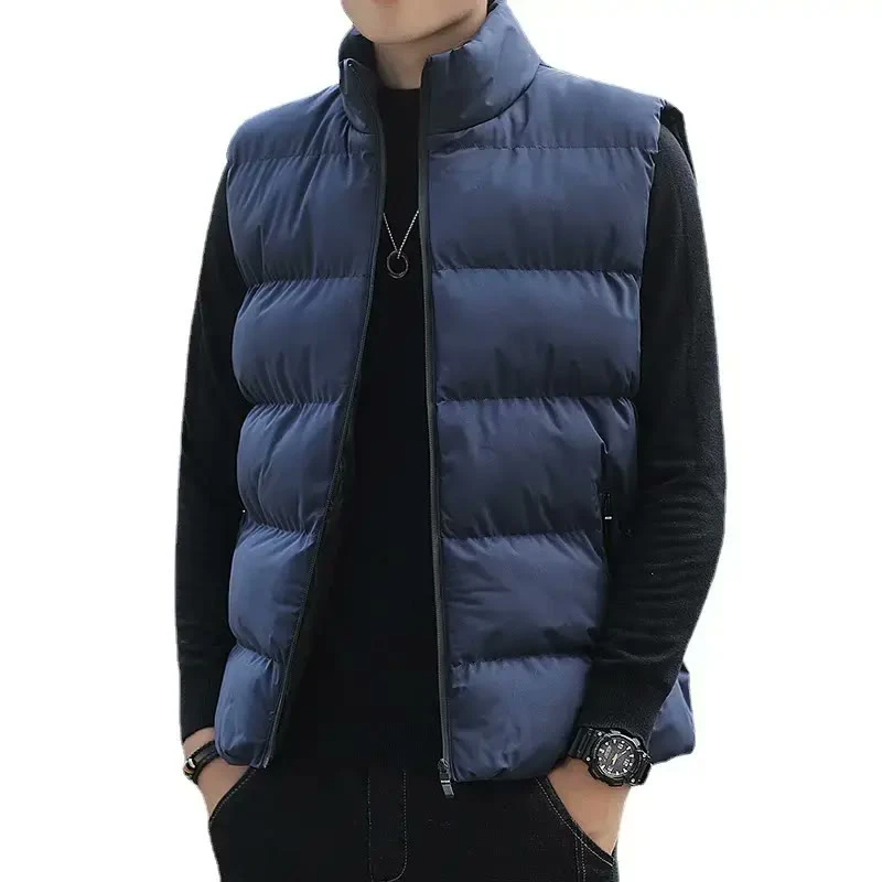 Men's Red Sleeveless Puffer Vest Winter Coat