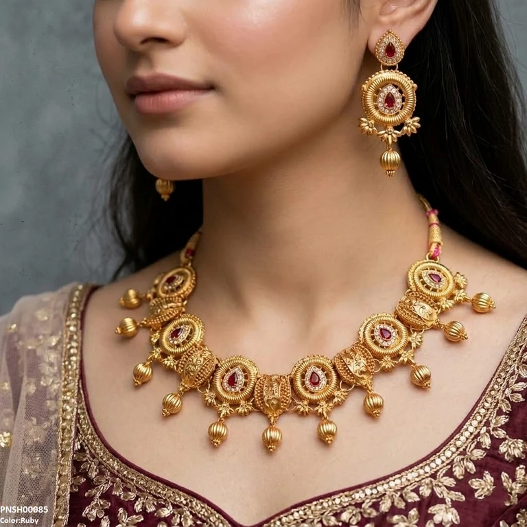 Round Tear Ball Drop Necklace Set for Women